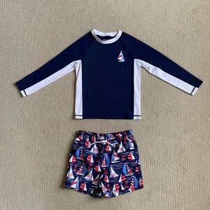 Janie and Jack Matching Sailboat Swim Set